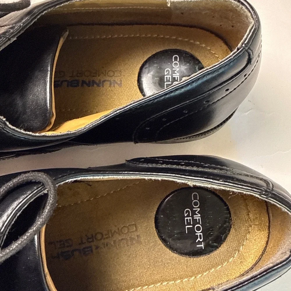 Nunn Bush Mens 12 M Black Leather Wingtip Oxford Dress Shoes Comfort‎ Gel